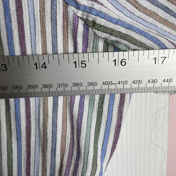 Madewell Button Front Short Sleeve Tiered Mini Shirt Dress Womens XXS Striped - Picture 6 of 8